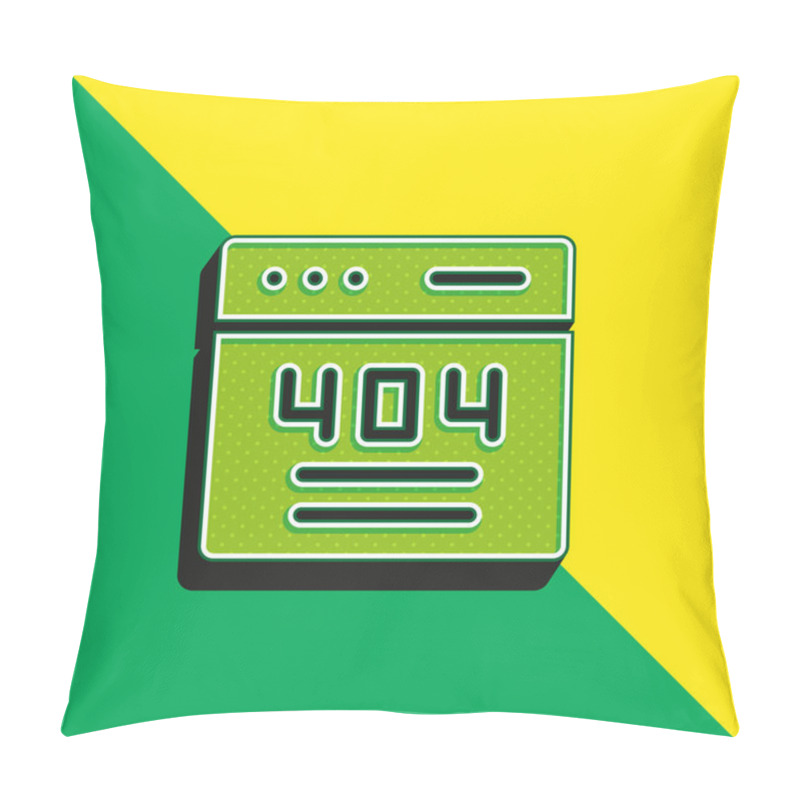 Personality  404 Green And Yellow Modern 3d Vector Icon Logo Pillow Covers