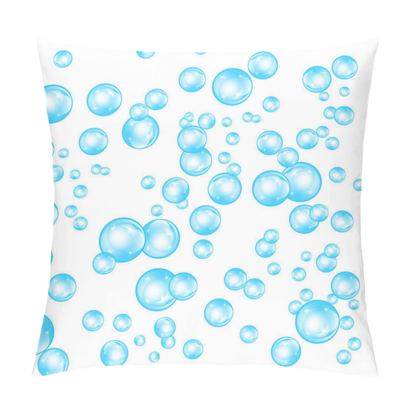 Personality  Realistic Soap Bubbles Set Isolated On The White Background. Vector Illustration Pillow Covers