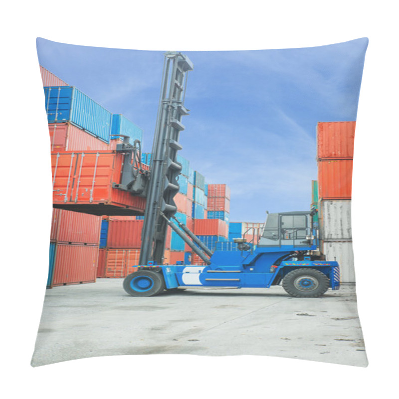 Personality  Crane Lifter Handling Container Box Loading To Truck In Import E Pillow Covers