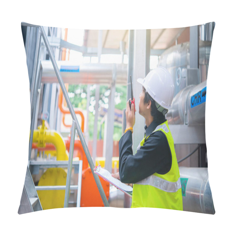 Personality  Asian Maintenance Engineer At The Waste Water Management System Of A Huge Factory,maintenance Checking Technical Data Of Heating System Equipment,Thailand People Pillow Covers