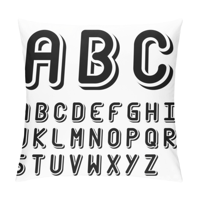 Personality  Original 3d Black And White Font Alphabet Pillow Covers