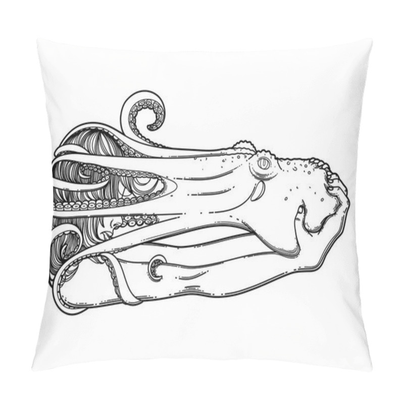 Personality  Graphic Girl With Octopus Pillow Covers