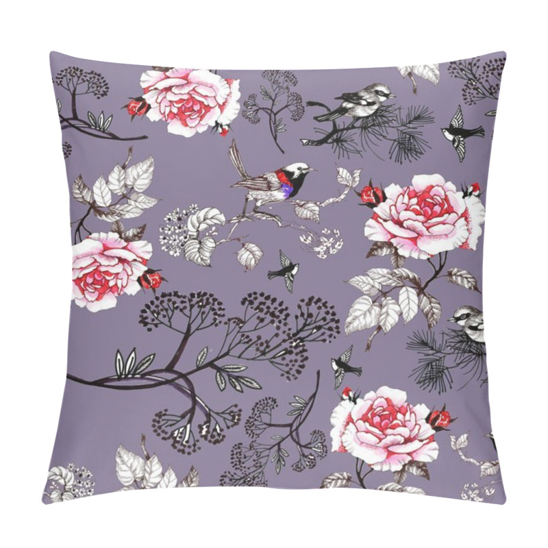 Personality  Floral Pattern With Birds  Pillow Covers