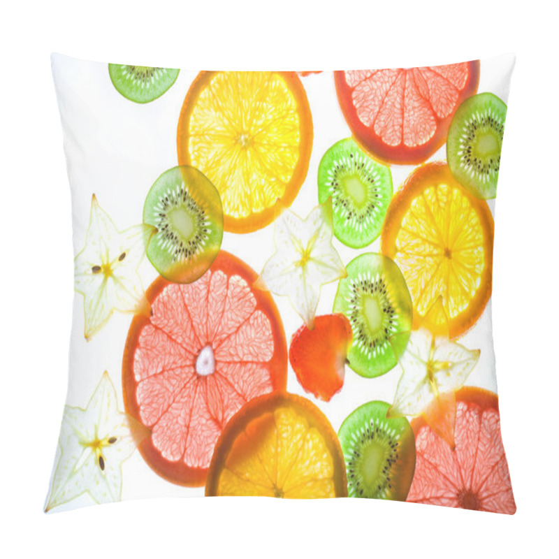 Personality  Slices Citrus On White Background Pillow Covers