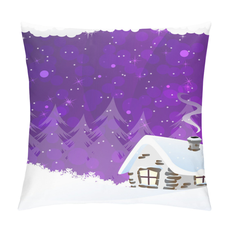 Personality  Small Snow-covered House Pillow Covers