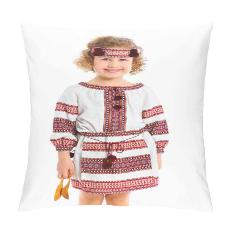 Personality  Little Girl In Ukrainian National Costume Pillow Covers