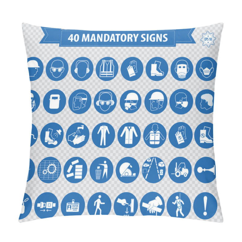 Personality  Mandatory, Construction Safety  Icons Pillow Covers