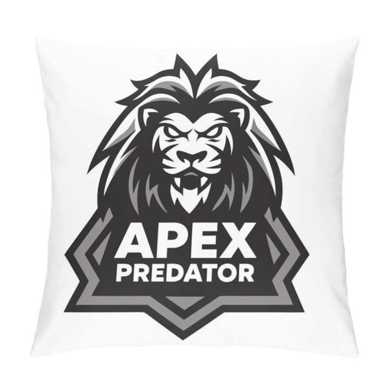 Personality  Apex Predator Logo Design Fierce Lion Emblem With Bold Typography Pillow Covers