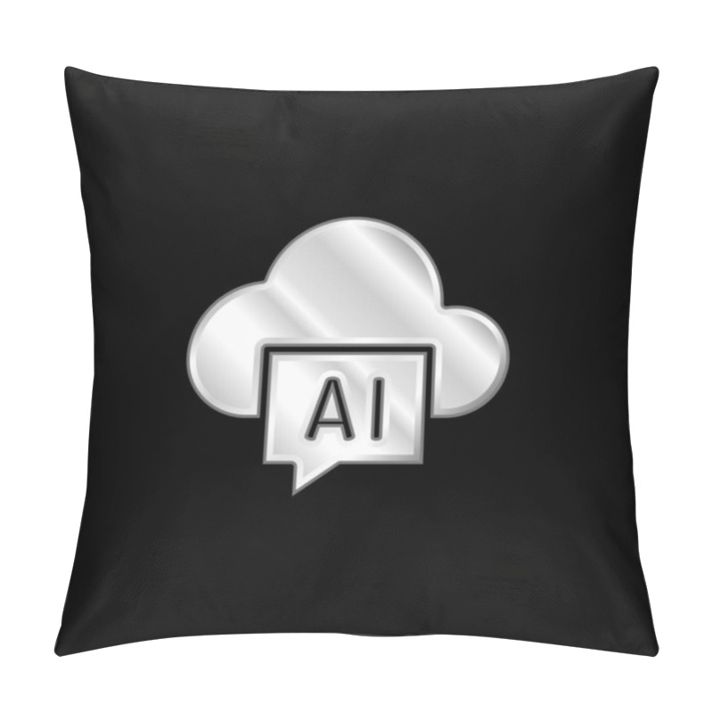 Personality  AI Silver Plated Metallic Icon Pillow Covers