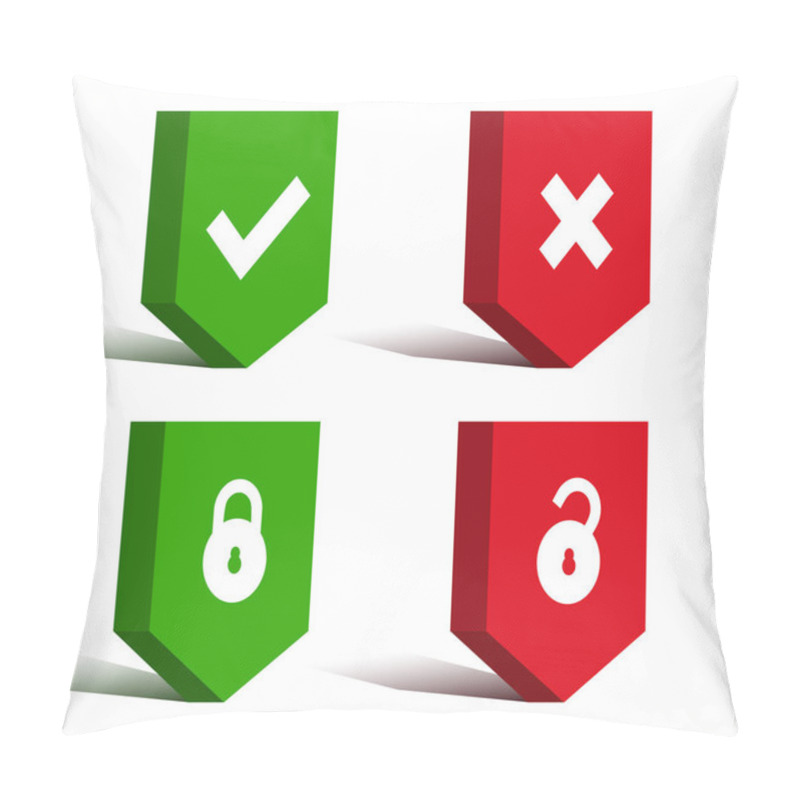 Personality  Set Of Different Shields For Security Concept Pillow Covers