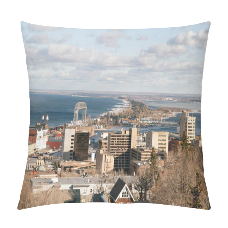 Personality  Duluth Minnesota Downtown City Skyline Port City Lake Superior Pillow Covers