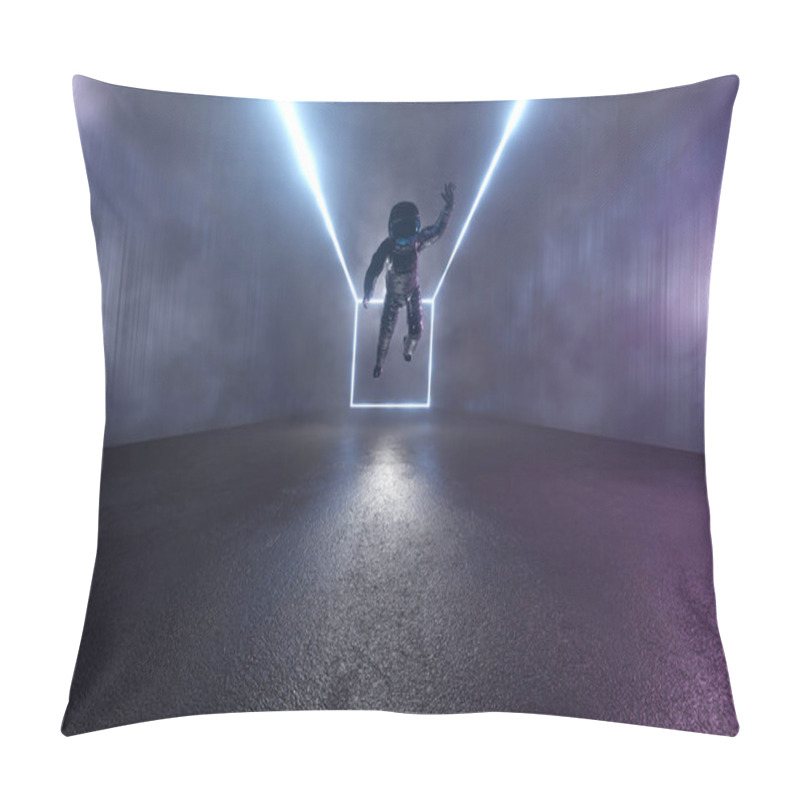 Personality  3D Illustration Of A Astronaut In A Dark Alien Interior Pillow Covers