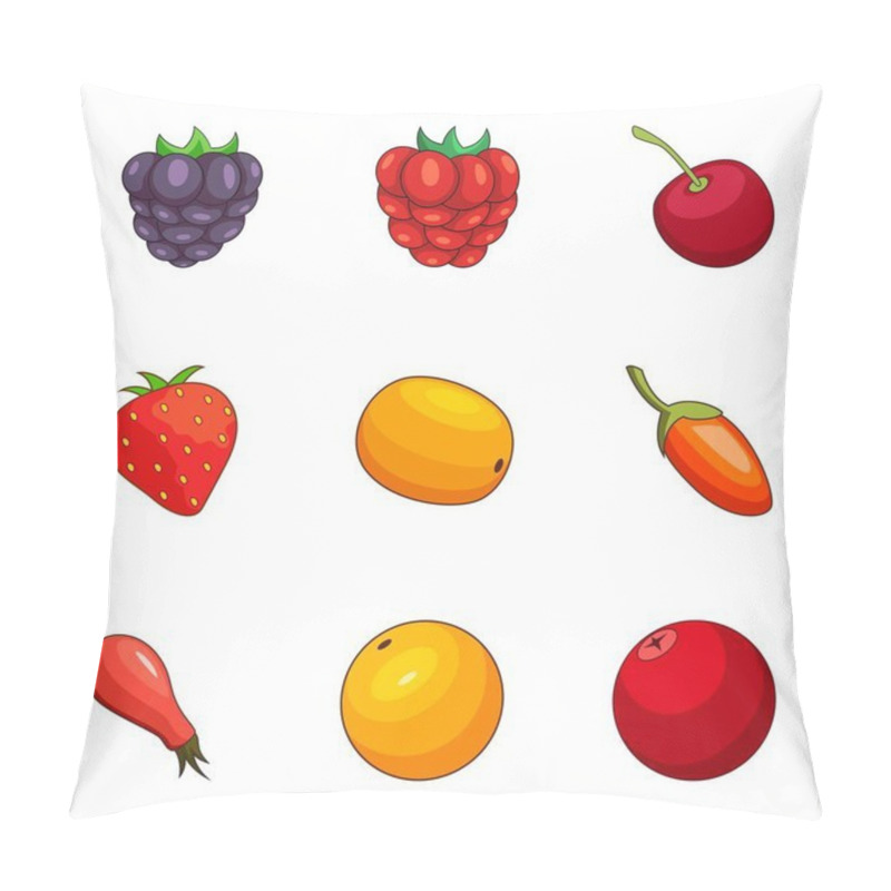 Personality  Berry Field Icons Set, Cartoon Style Pillow Covers