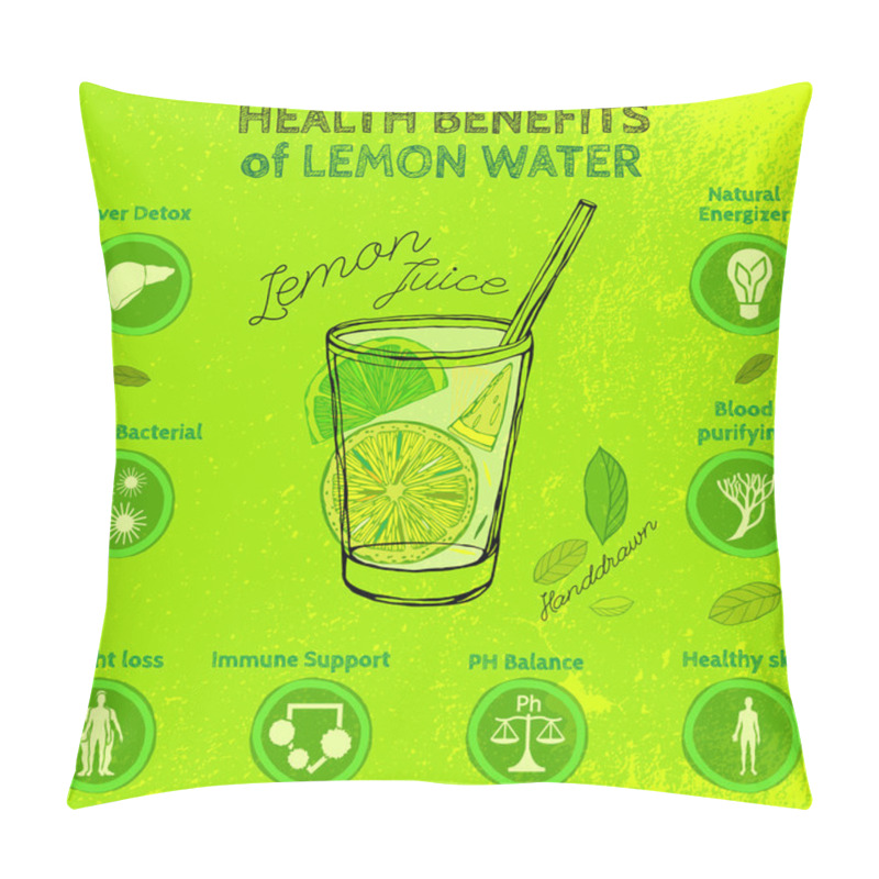 Personality  Handdrawn Lemon Infographic Pillow Covers