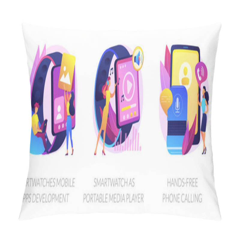 Personality  Wearable Devices Abstract Concept Vector Illustrations. Pillow Covers