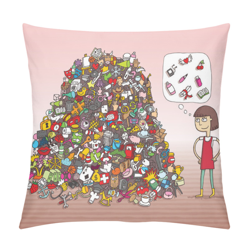 Personality  Find Objects Visual Game. Solution In Hidden Layer! Pillow Covers