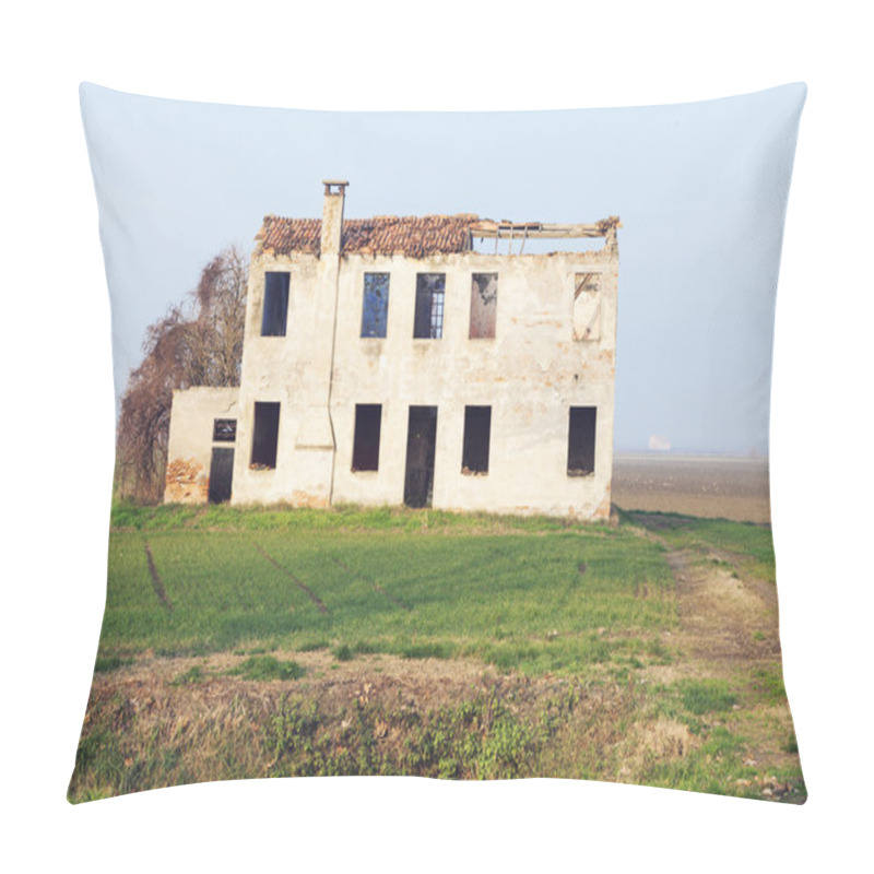 Personality  Abandoned Farmhouse In The Countryside, Delta Del Po, Italy Pillow Covers