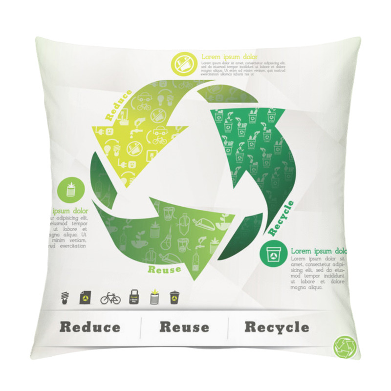 Personality  Recycle Concept Graphic Element Pillow Covers