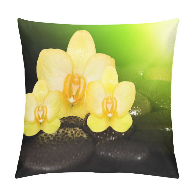 Personality  Flower Orchid And Black Stones Pillow Covers