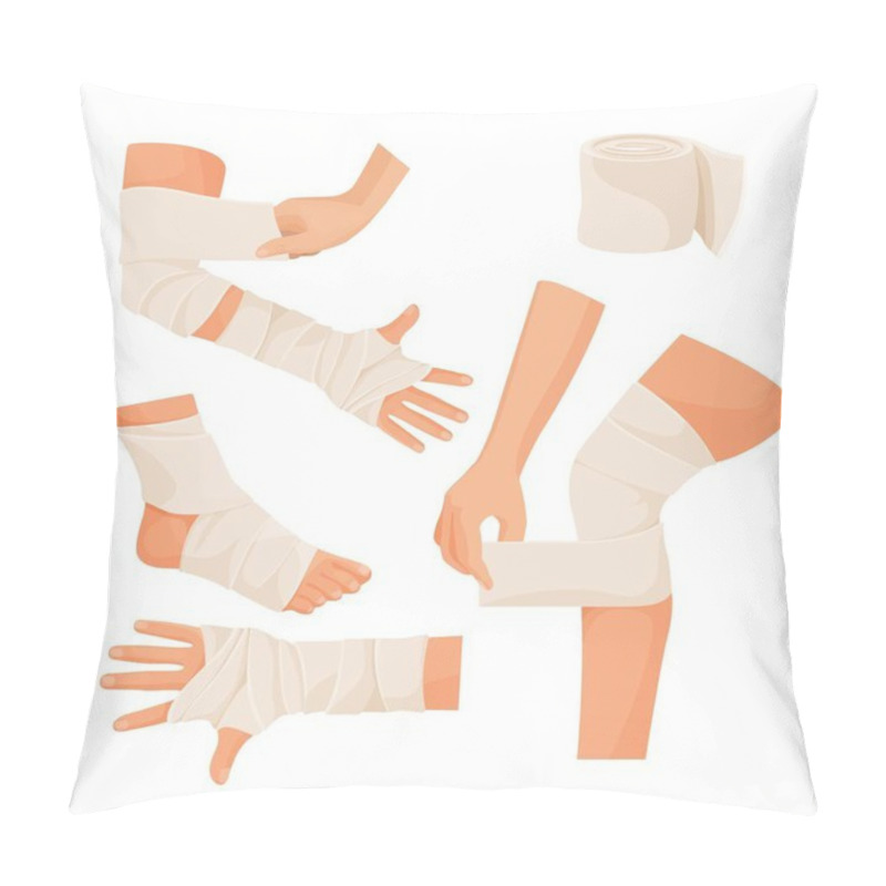 Personality  Elastic Bandage On Injured Human Body Parts Set Pillow Covers