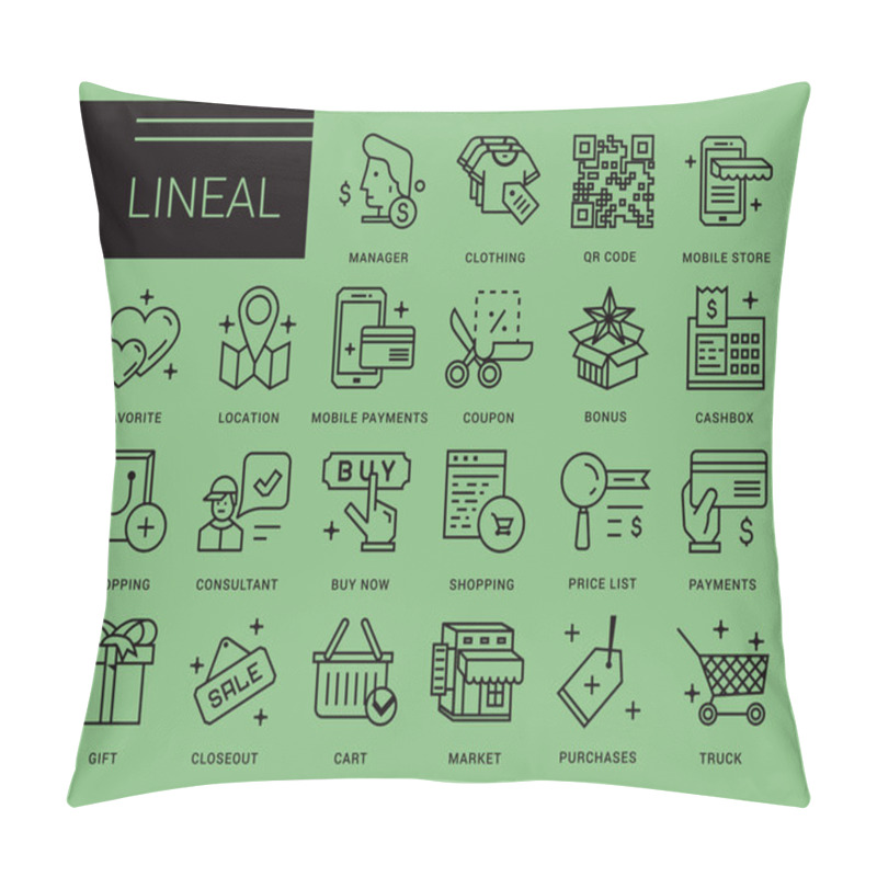 Personality  Line Vector Icons In A Modern Style. Pillow Covers