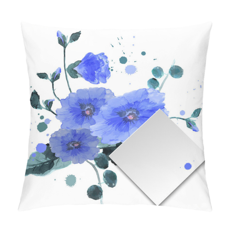 Personality  Flowers, Leaves Of The Mallow And White Paper Pillow Covers