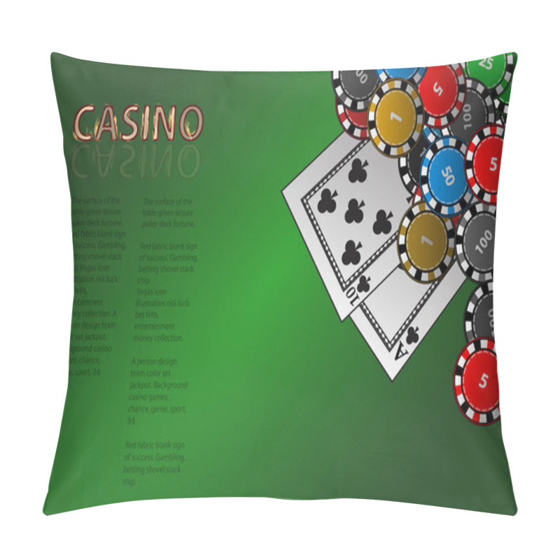 Personality  Chips On A Green And Place For Text Illustration Pillow Covers