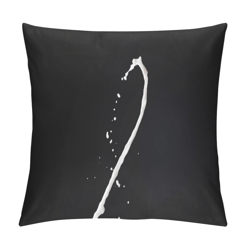 Personality  Fresh White Milk Splash With Drops Isolated On Black Pillow Covers