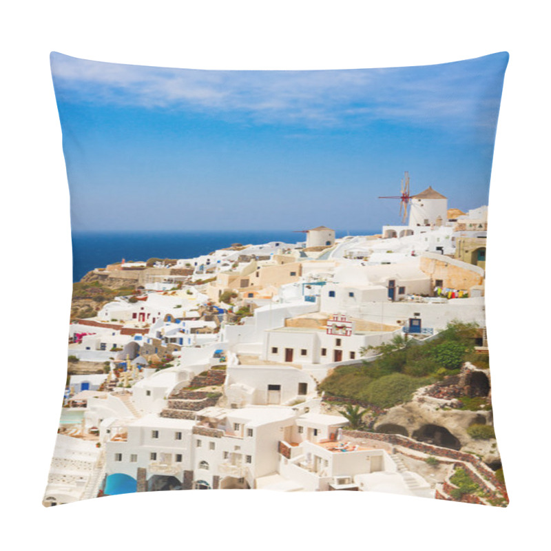 Personality  Oia, Traditional Greek Village Pillow Covers