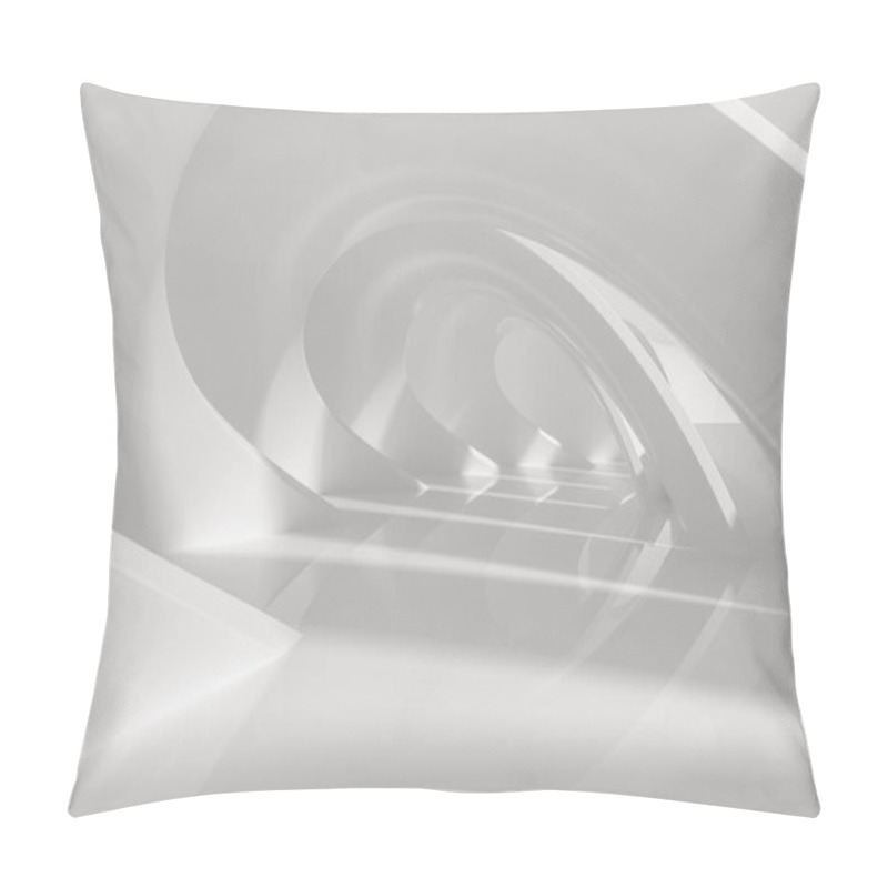 Personality  Bright Curve Architectural Structure, 3d Rendering. Computer Digital Drawing. Pillow Covers