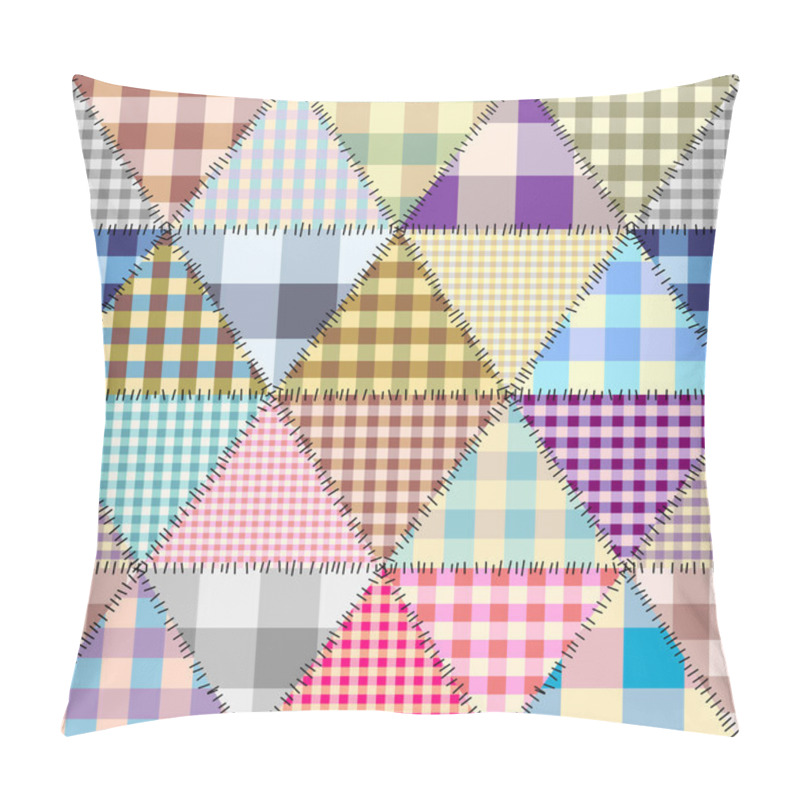 Personality  Seamless Geometric Abstract Pattern. Block Design Patchwork Style. Vector Image. Pillow Covers