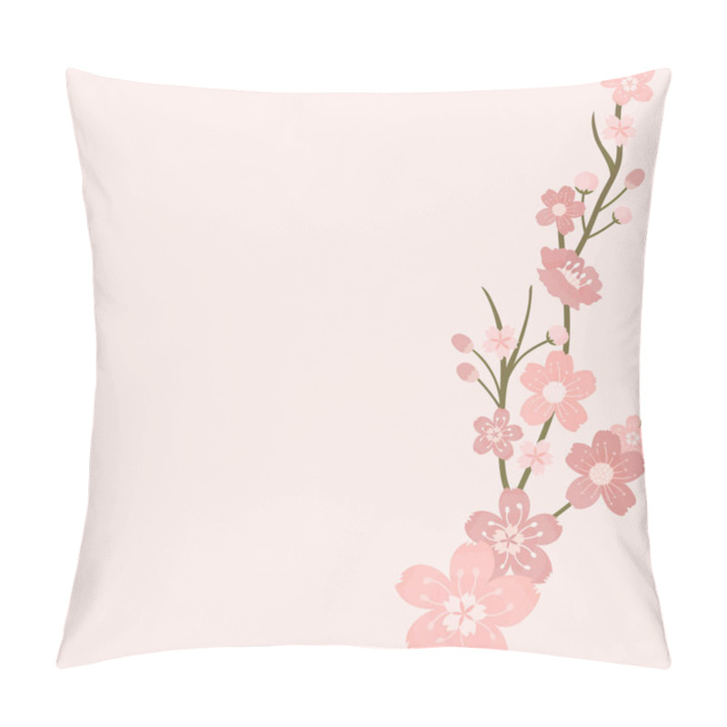 Personality  Pink Cherry Blossom Blank Background Vectot Pillow Covers