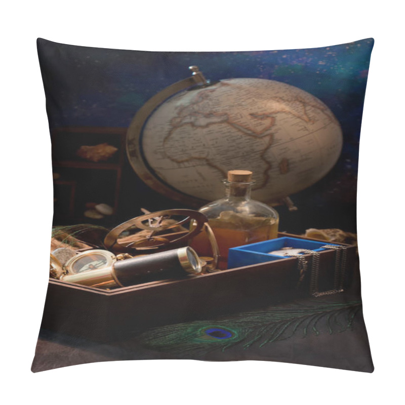 Personality  Adventure Concept With Retro Traveling And Sailing Accessories Pillow Covers