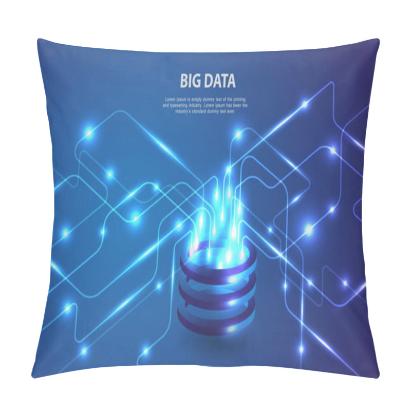 Personality  Big Data Analytics Of Data From Multiple Directions Futuristic Abstract Vector Background Pillow Covers