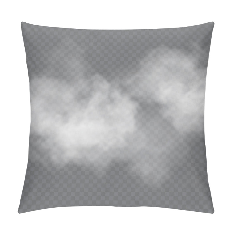 Personality  Fog Or Smoke Isolated Transparent Special Effect. White Vector Cloudiness, Mist Or Smog Background. Vector Illustration Pillow Covers