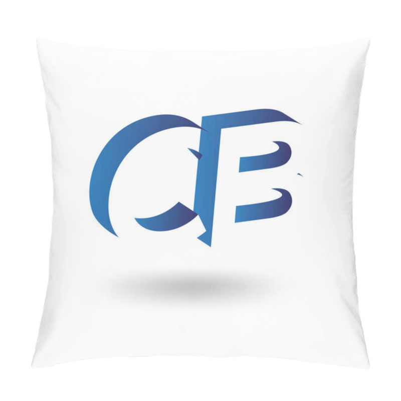 Personality  CB initial letter with negative space logo icon vector template pillow covers