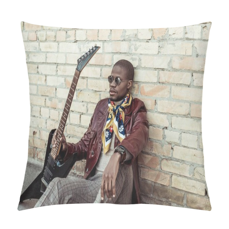 Personality  African American Man With Guitar Pillow Covers