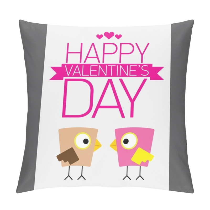 Personality  Valentine Day Beautiful Card With Couple Birds Pillow Covers