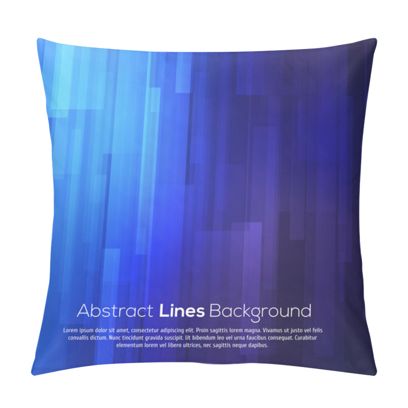 Personality  Blue Abstract Lines Business Vector Background. Pillow Covers