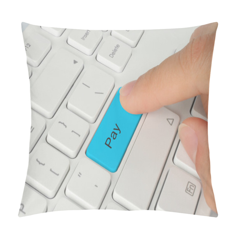 Personality  Hand Pushing Blue Pay Button Pillow Covers