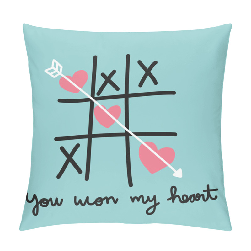 Personality  Heart Xo Tic-tac-toe Game Vector Illustration Pastel Tone Pillow Covers