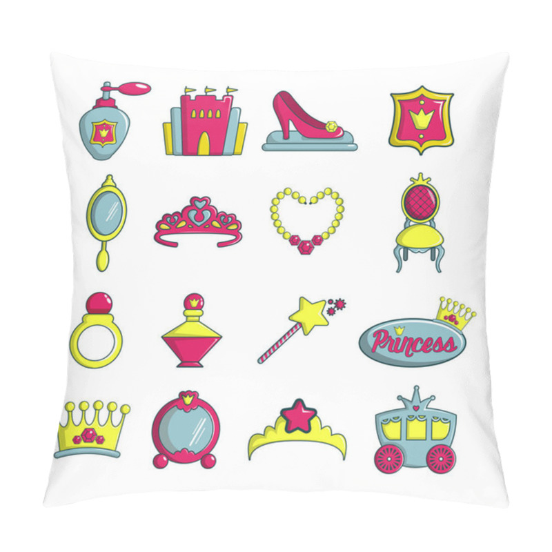 Personality  Princess Doll Icons Set, Cartoon Style Pillow Covers