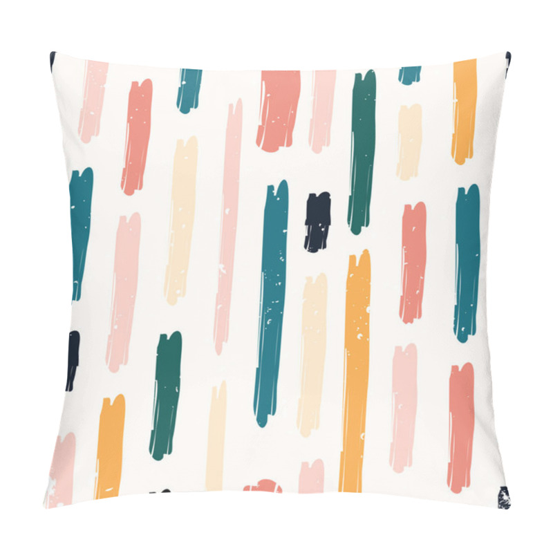 Personality  Multiple Pink, Green And Yellow Smudges Of Paint On White Background. Colour And Shape Concept Digitally Generated Image. Pillow Covers