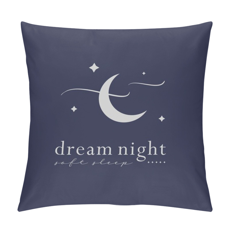 Personality  Dream Night Logo Template. Night Sky Logo. Moon And Stars Logo. Pillow Covers