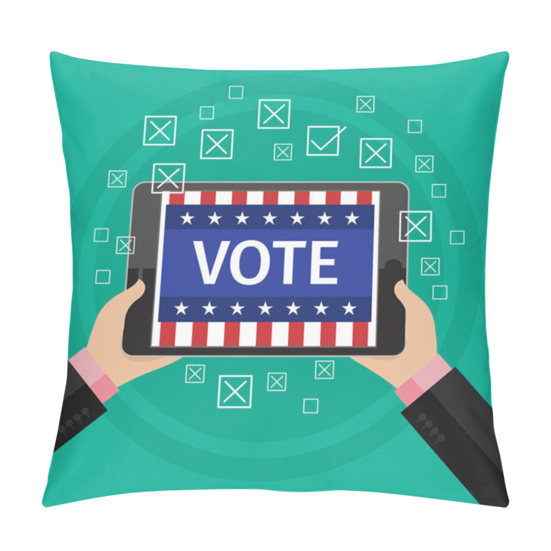 Personality  Concept Of Voting. Presidential Election Pillow Covers