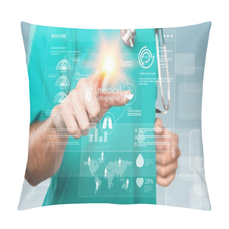 Personality  Medical Icons On Background, Healthcare Concept Pillow Covers