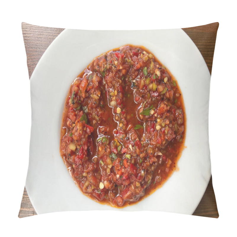 Personality  Turkish Appetizer Acili Ezme Acuka Tomato Paste Kebab Salad. Pillow Covers