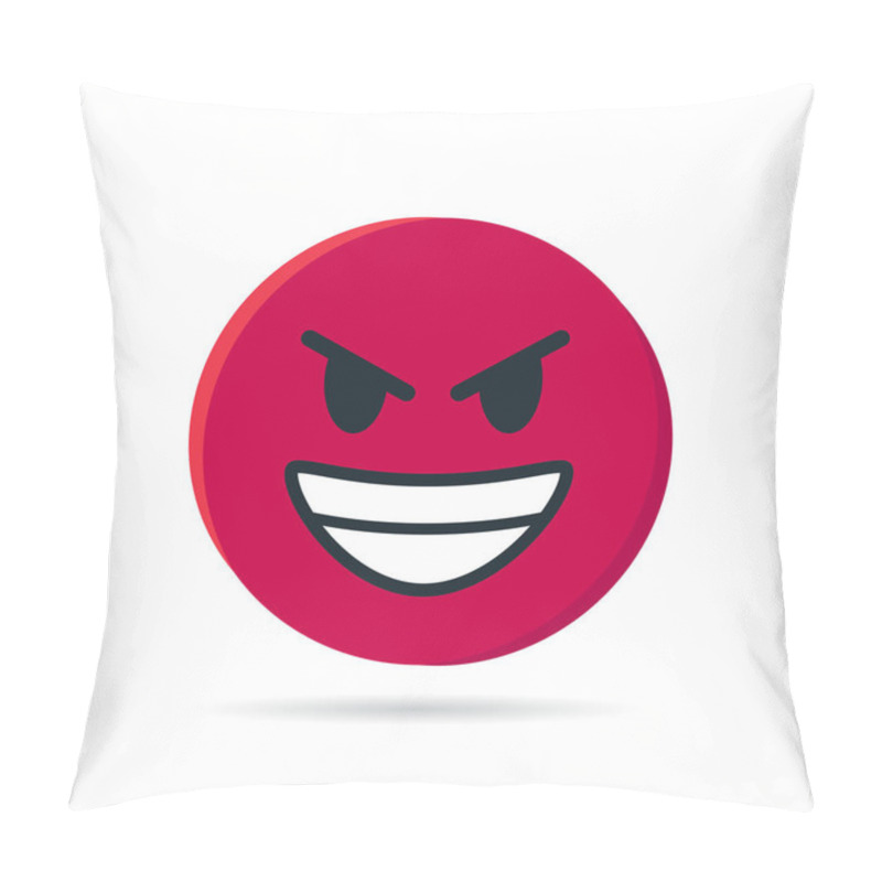 Personality  Round Yellow Emoji In Flat Style, Vector Pillow Covers