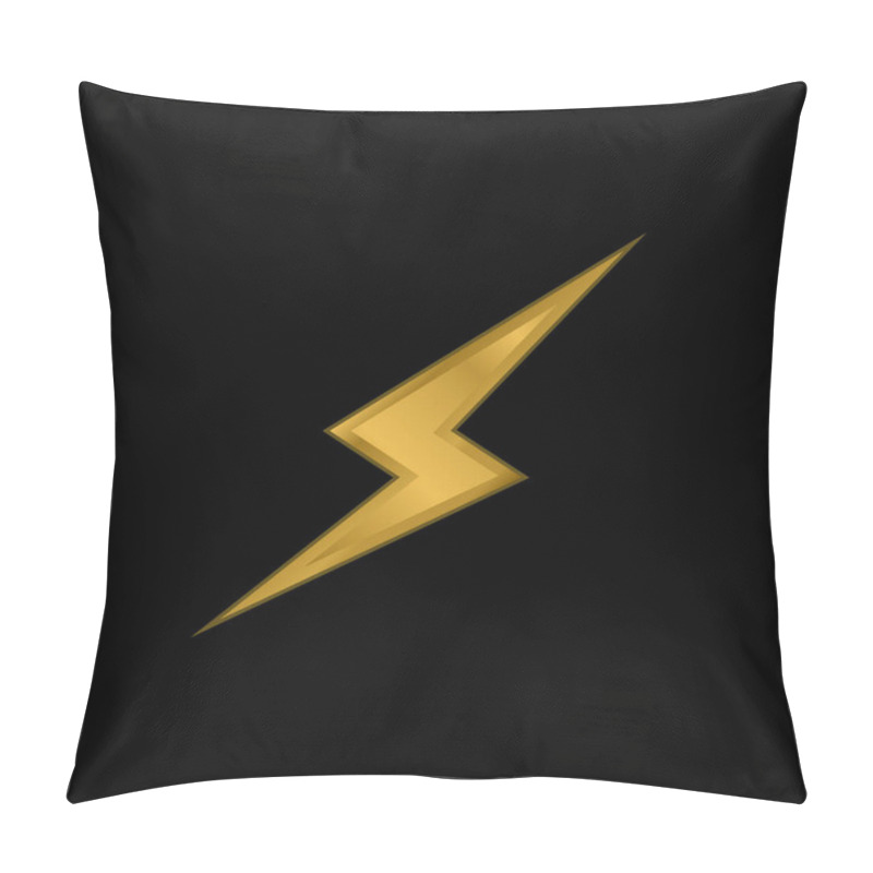 Personality  Bolt Gold Plated Metalic Icon Or Logo Vector Pillow Covers