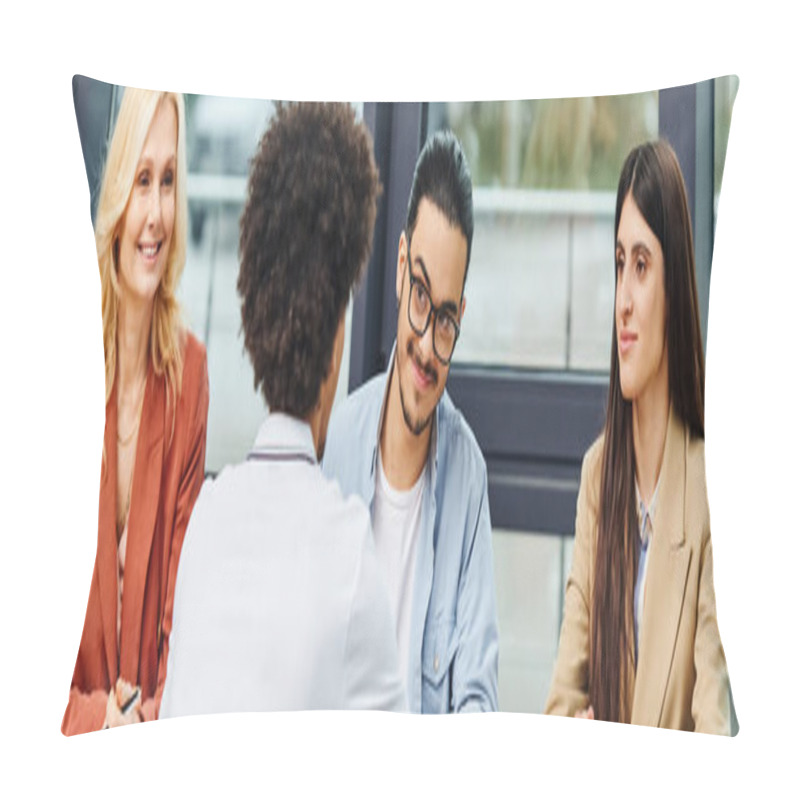 Personality  Job Seekers Engage In A Collaborative Meeting In A Conference Room. Pillow Covers